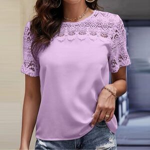 Chic Lavender Lace Women's Top